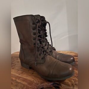 Steve Madden Troopa Combat Leather Boots